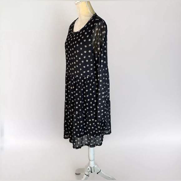 Love Fire black babydoll mesh floral dress siz XL - Picture 4 of 11